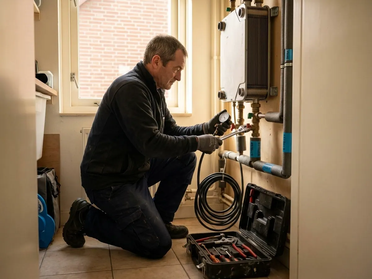 Gecertificeerde installateurs van Warmtenet met professioneel gereedschap